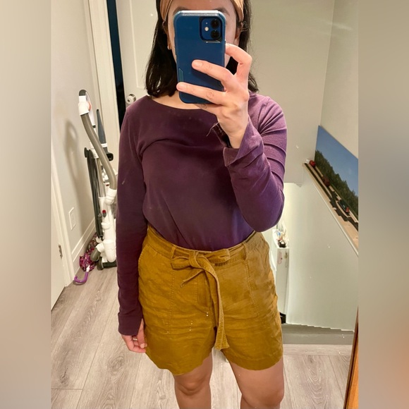 Brown linen shorts - Picture 9 of 12